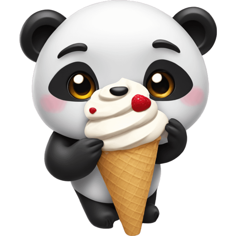 Panda eating ice cream emoji