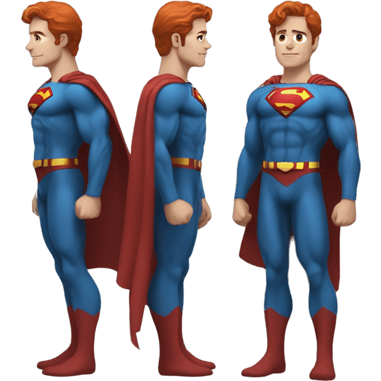 Full body reddish hair superman with blue yes emoji