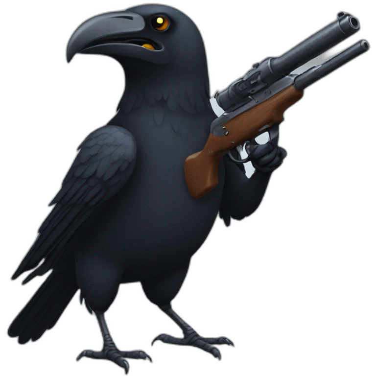 crow with gun emoji