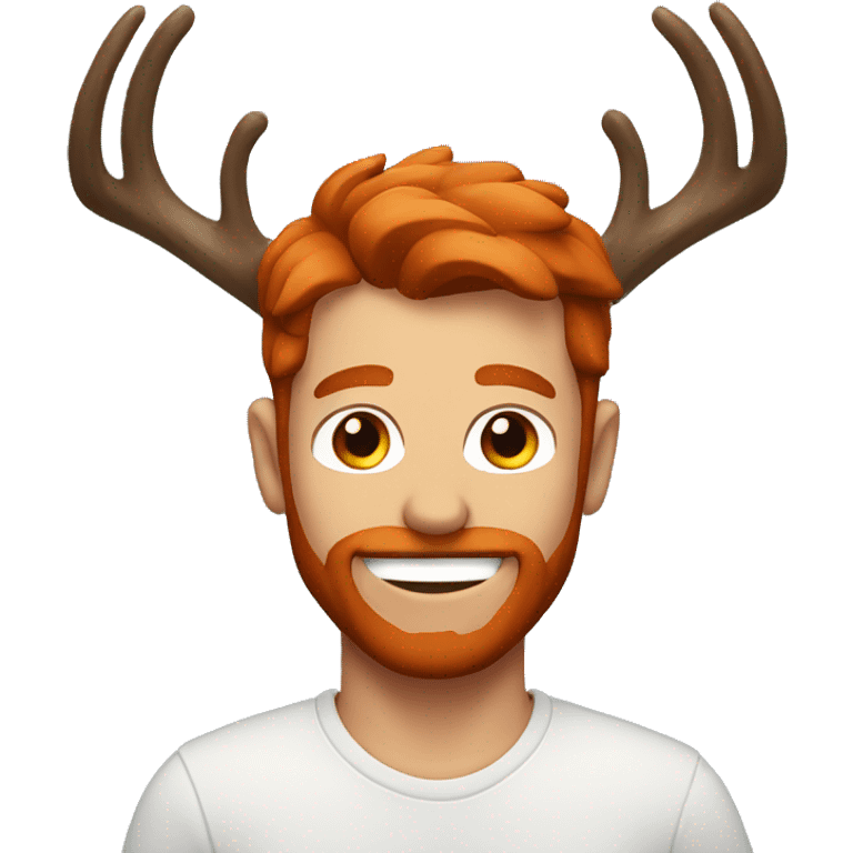 smiling man with antlers and red hair emoji