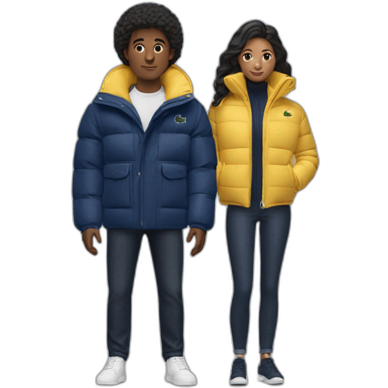 Couple with lacoste puffer jacket emoji