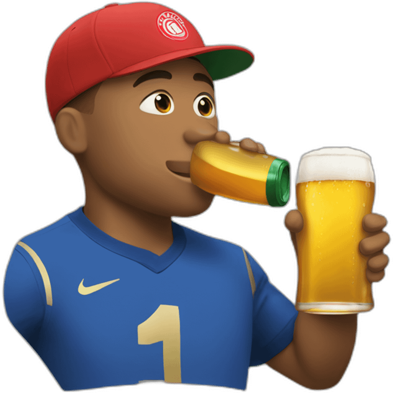 mbappe drinking beer emoji