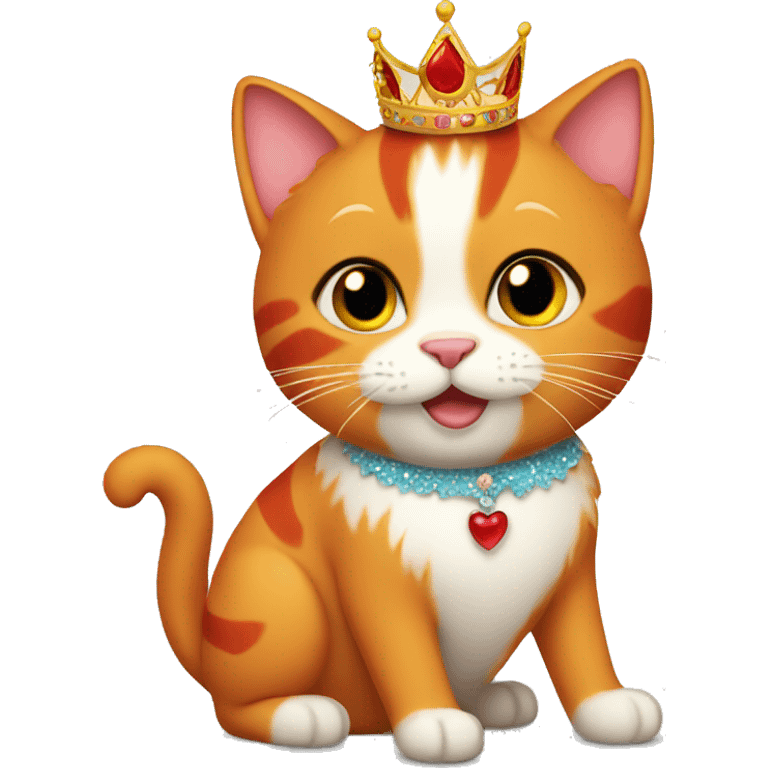 red Cat birthday princess emoji