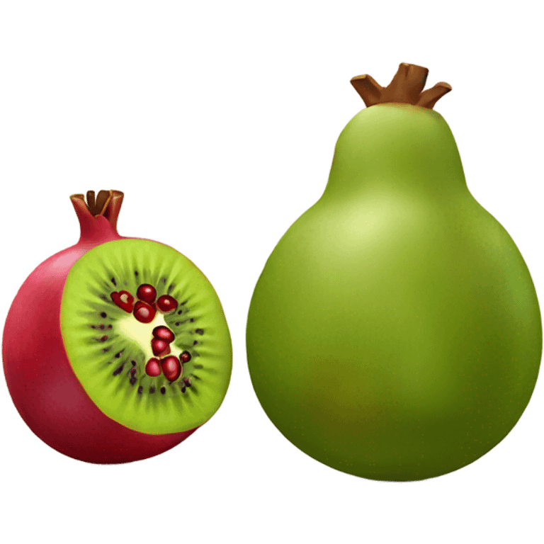 Kiwi and Pomegranate emoji