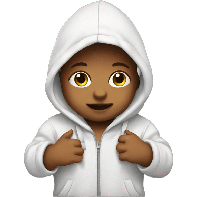 Baby wearing hoodie emoji