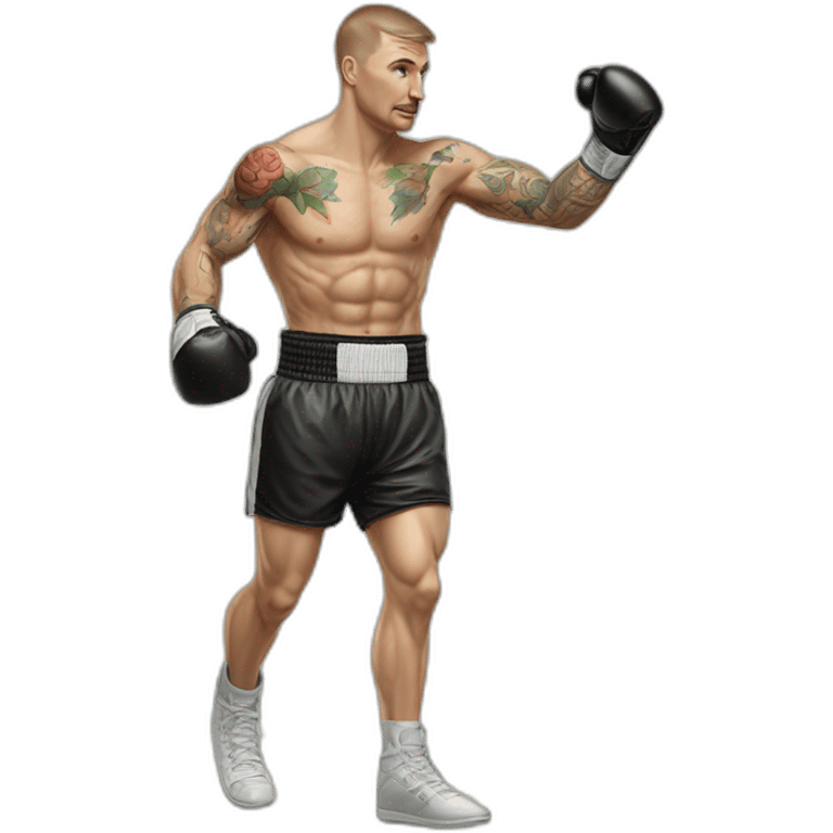 Boxing sportsman Russian 20 old tatto in skin emoji