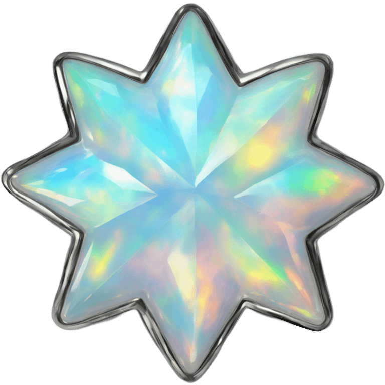 silver star chrome opal four point emoji