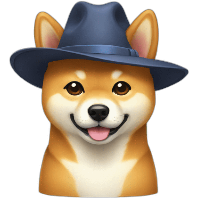 Shiba with hat emoji