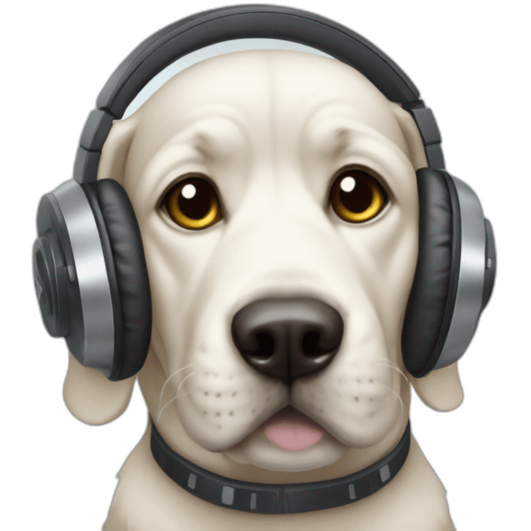 Dj dog with headphones emoji