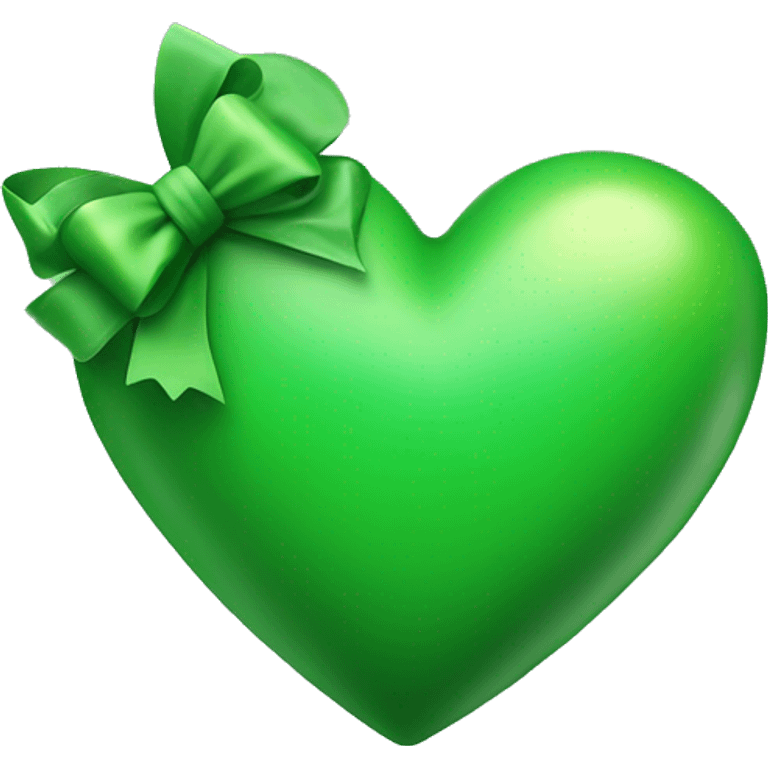 green heart with bow emoji