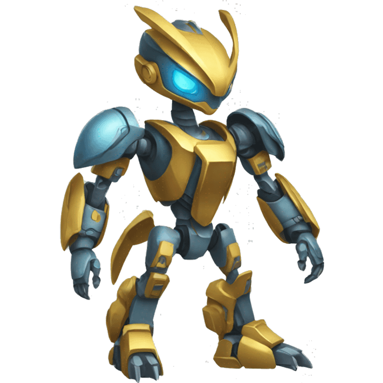 Metallic medabot-raptor full body emoji