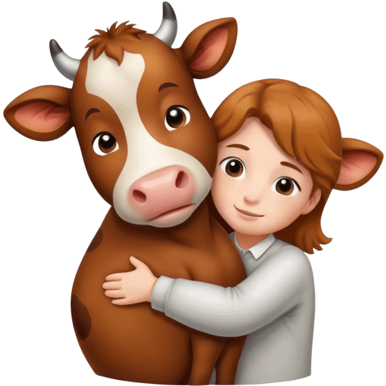 Hugging a cow emoji