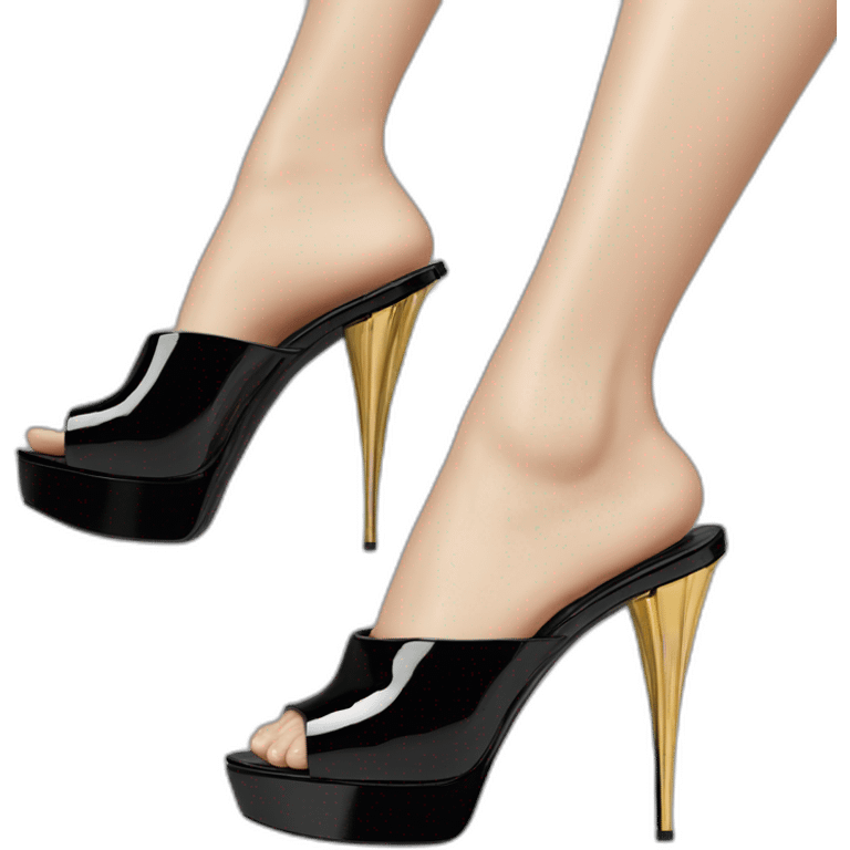 Ysl TRIBUTE heel SANDAL black PATENT LEATHER emoji