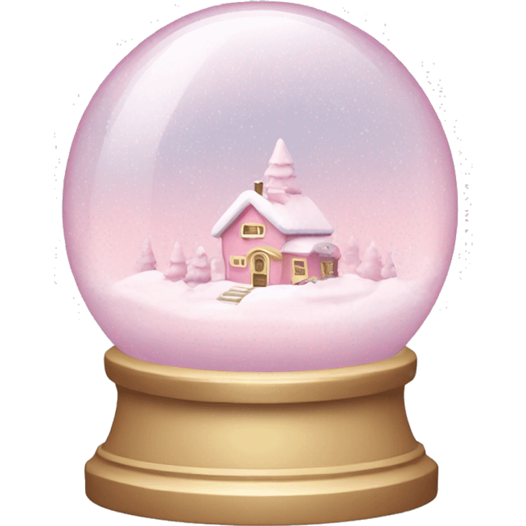 Pastel pink snow globe emoji