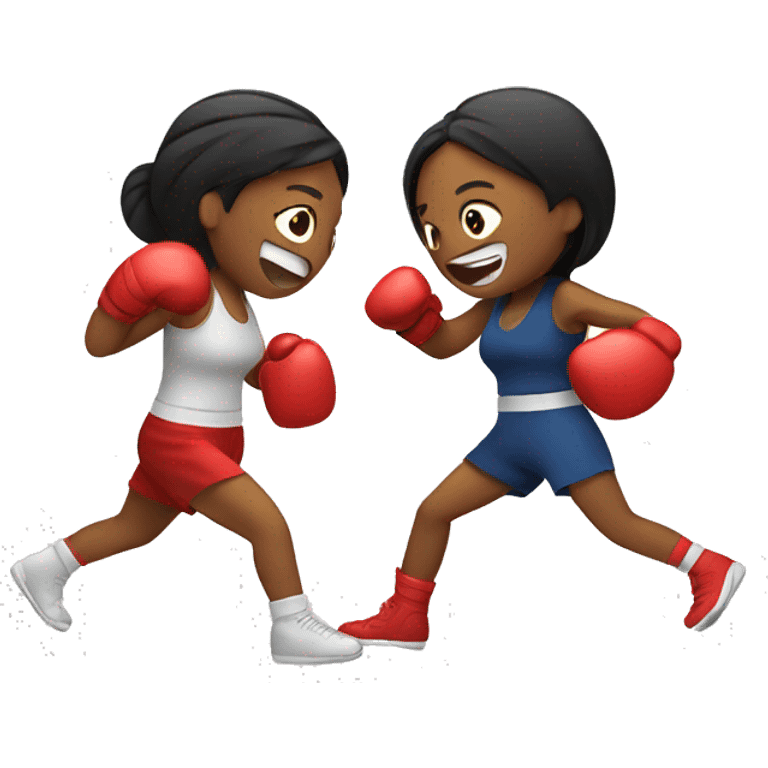 two woman are boxing emoji