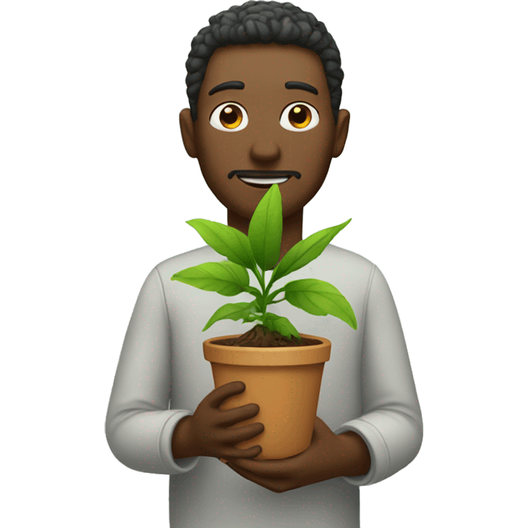 man with a plant emoji