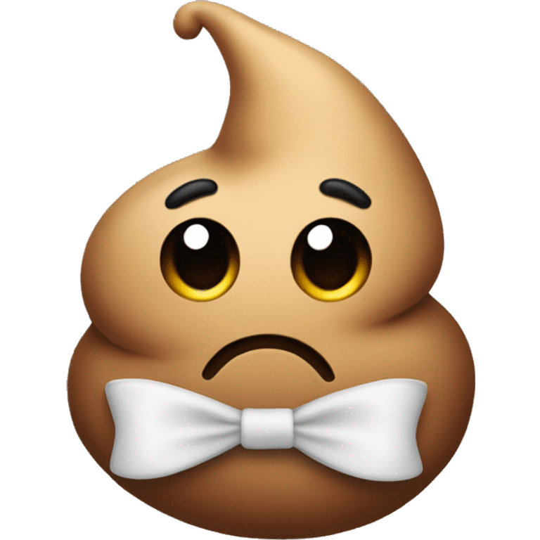 poop with hair and a bow emoji