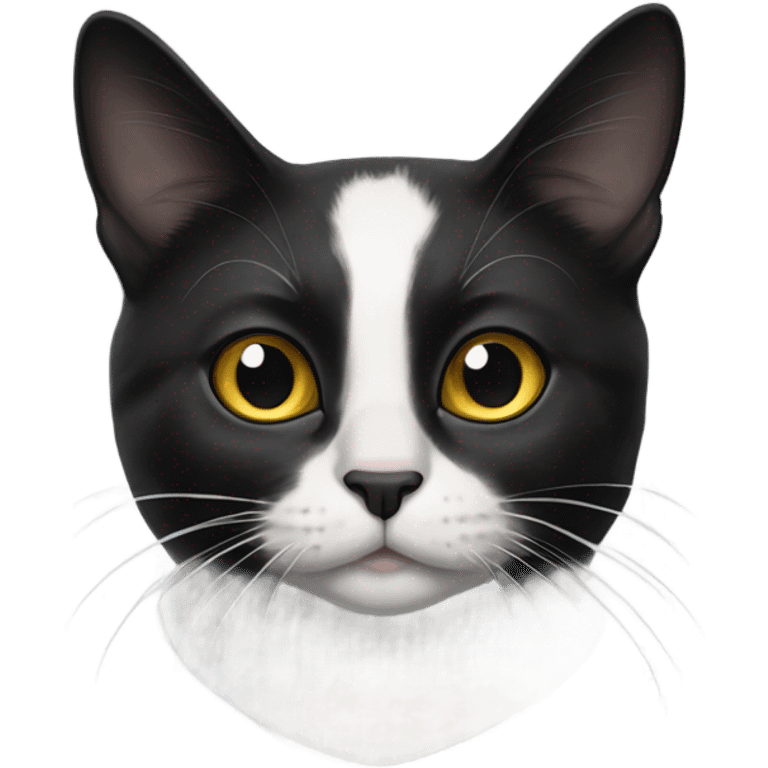 Tuxedo cat with black spot under nose emoji