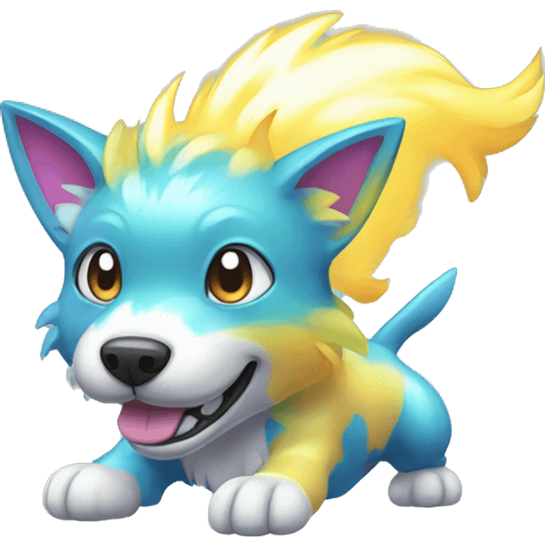 Colorful Shiny Electric Dog Pokémon emoji