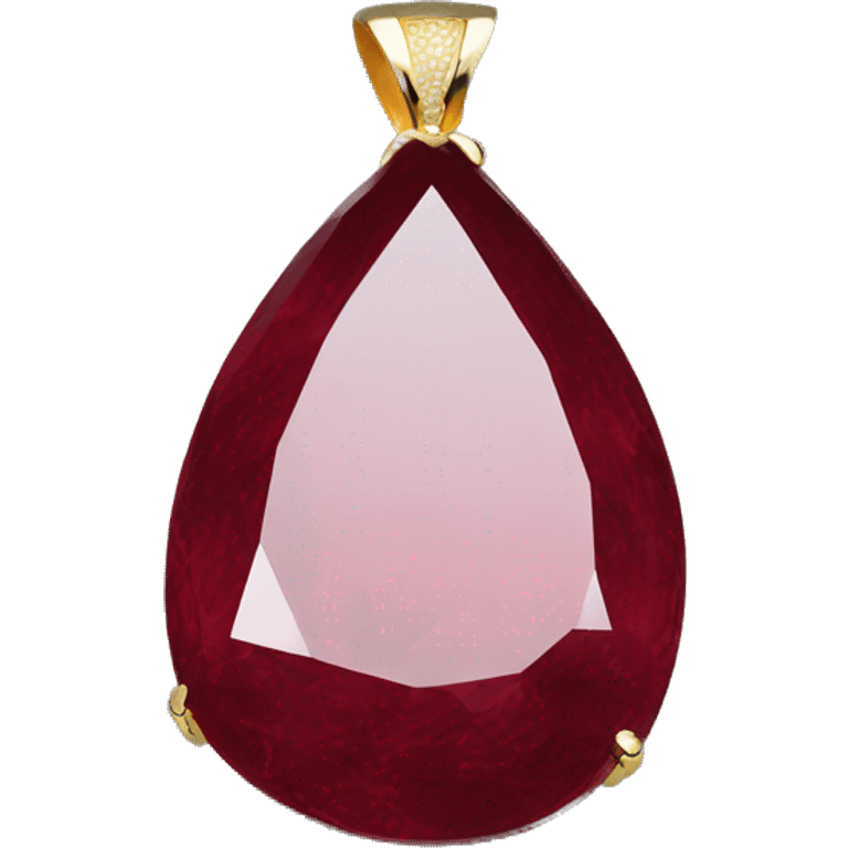 ruby big big big  teardrop pendant  emoji