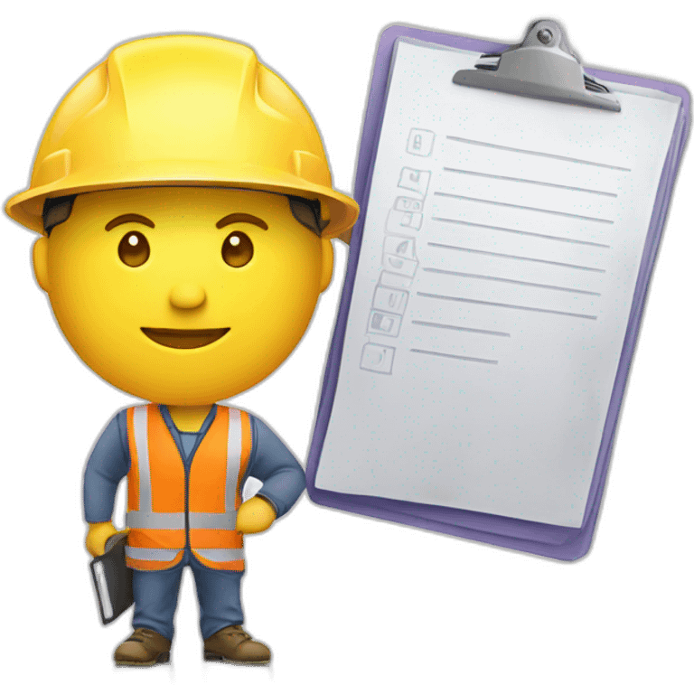 Man in hard hat with clipboard emoji