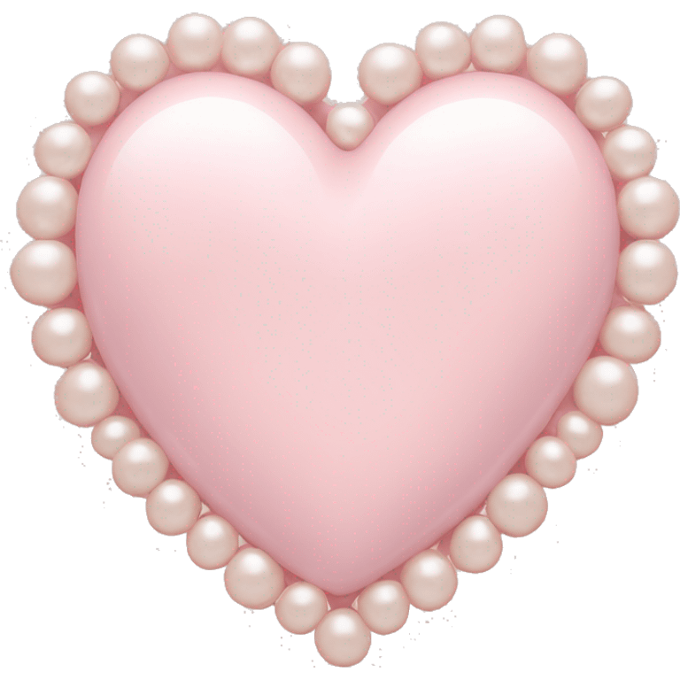 Pale pink heart with pale pink pearls around it  emoji