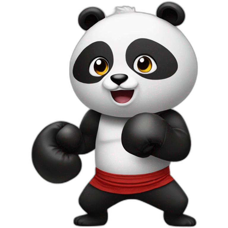 A panda doing boxing emoji