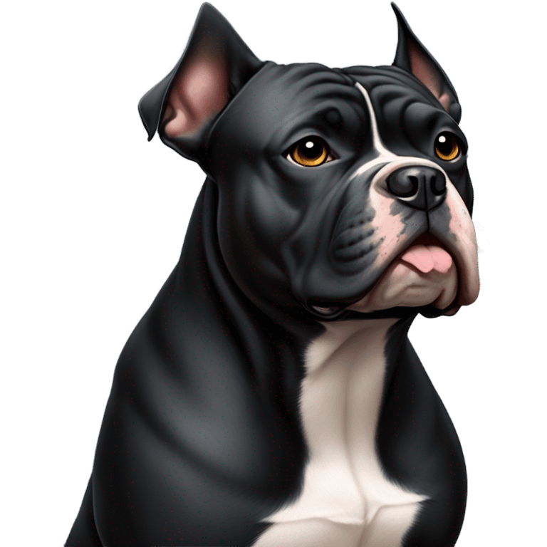 99% Black American Bully front  emoji