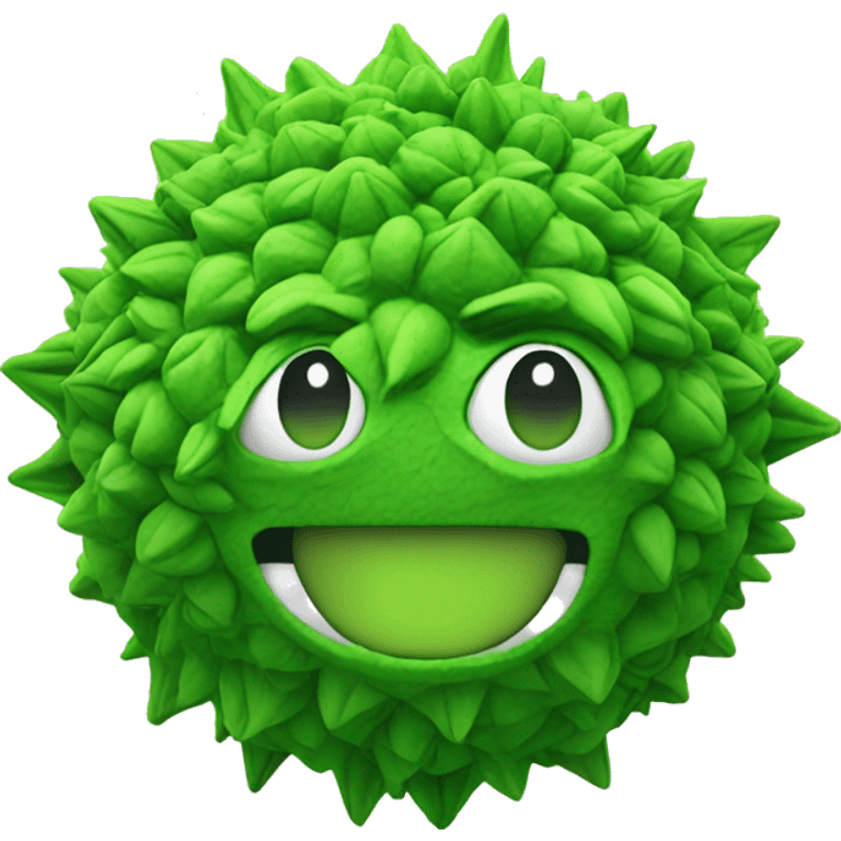 green cbd bud ball with face emoji