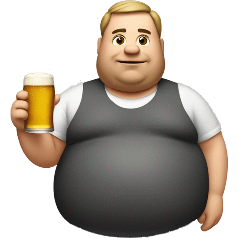 Fat man with a beer in hand emoji