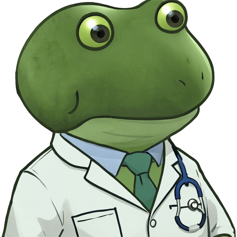 bufo wearing a doctor outfit emoji