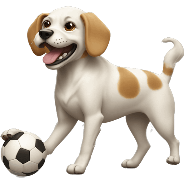 Dog playing football emoji