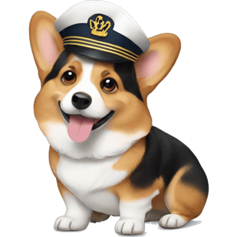 corgi with a sailor hat emoji