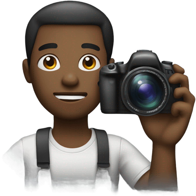 Black guy with a camera  emoji