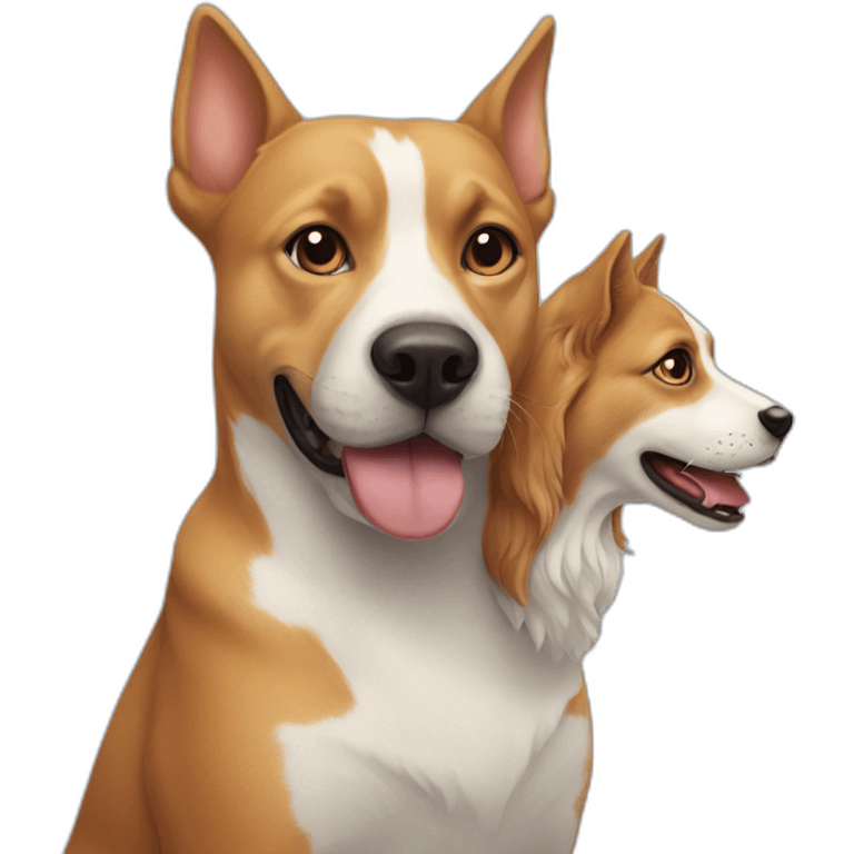 cat and dog playing emoji