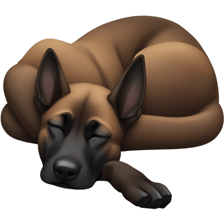 Dark Belgian malinois is sleeping emoji