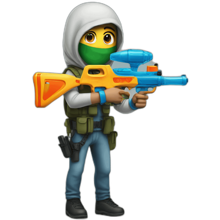 palestinian with a water gun emoji