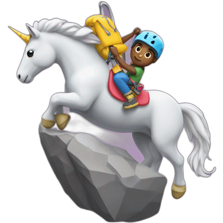 unicorn rock climber emoji