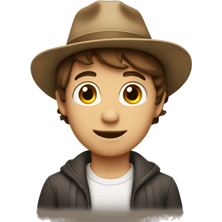 boy in hat with brown hair emoji