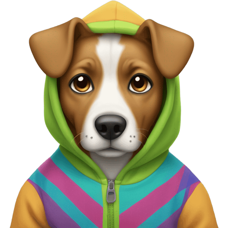 Dog wearing a hoodie emoji