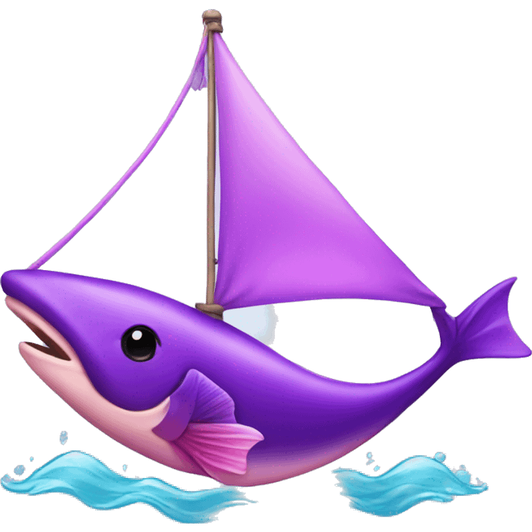 Rose purple kawaii sail fish   emoji