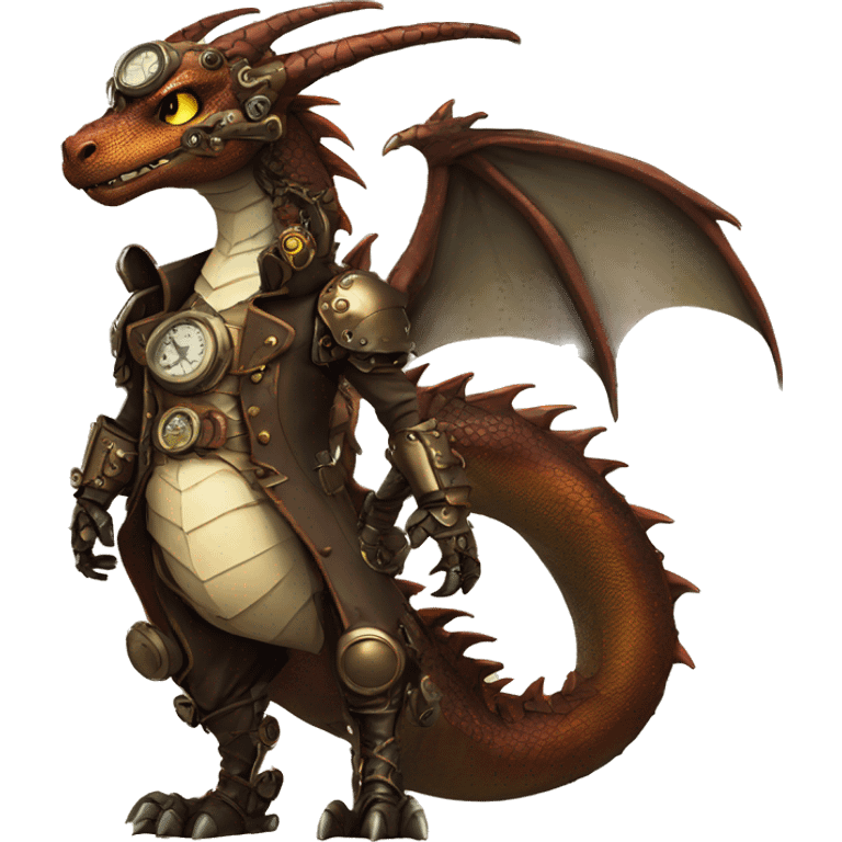 Steampunk Dragon full body emoji