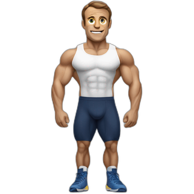 Emanuel macron body builder emoji