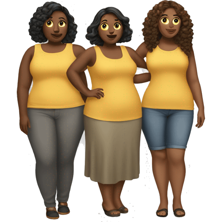 3 three women plus size emoji