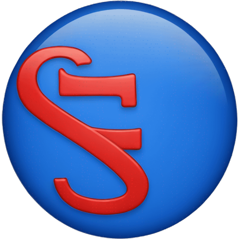 a blue flag with the letter s in the middle inside a red circle emoji