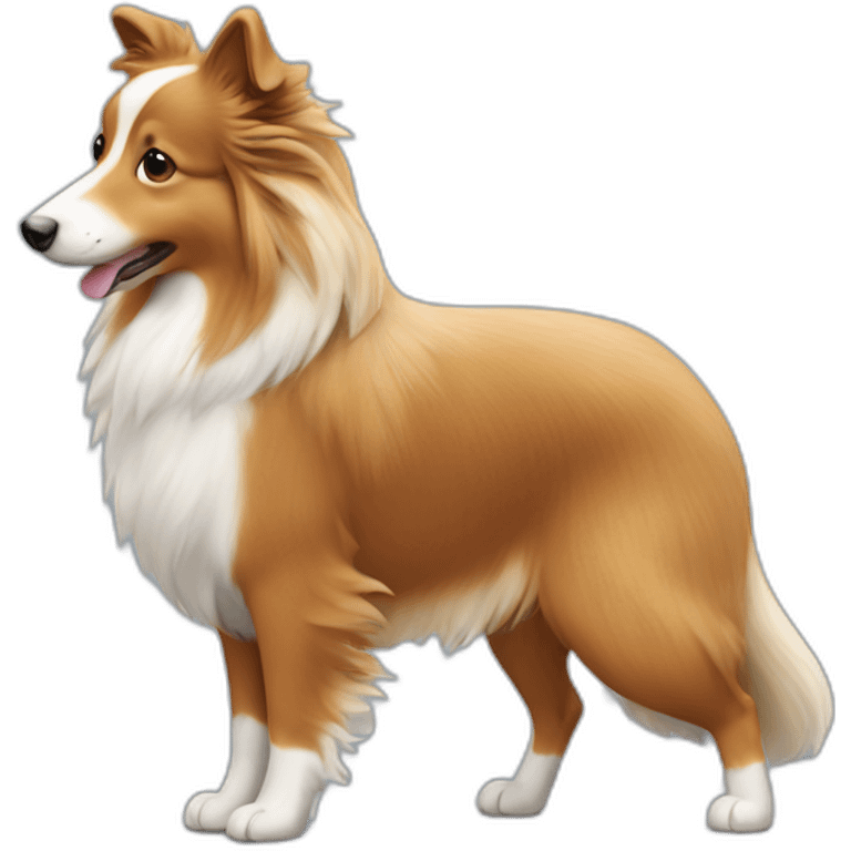 Shetland sheepdog shaking its tail emoji