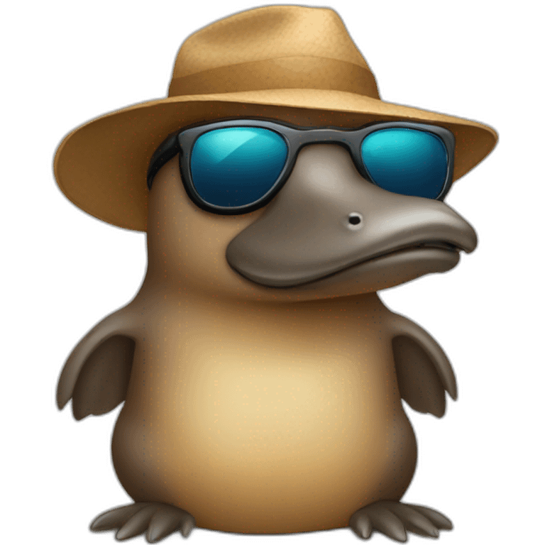 A platypus wearing sunglasses emoji