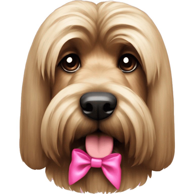 Dog briard pink bow  emoji