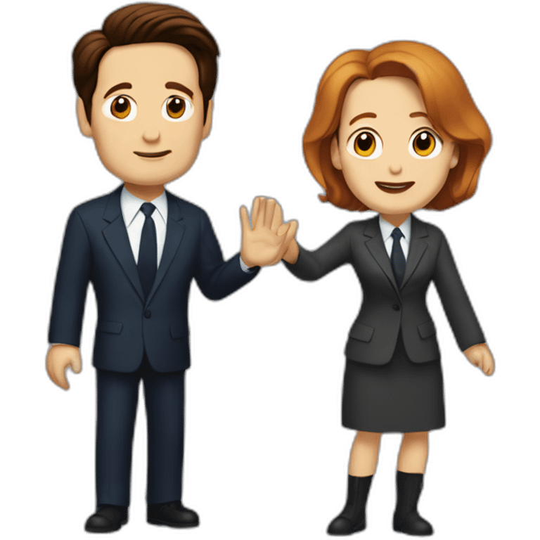 Mulder and scully waving emoji