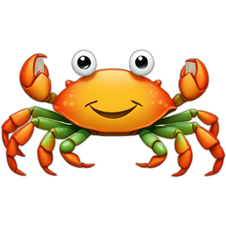 Smiling crab holding the bitcoin  emoji